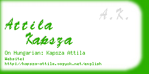 attila kapsza business card